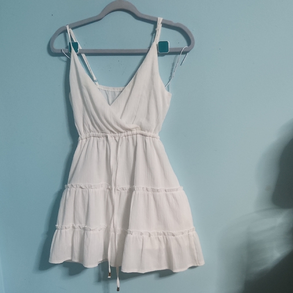 Polly, White Ruffled Wrap Sundress